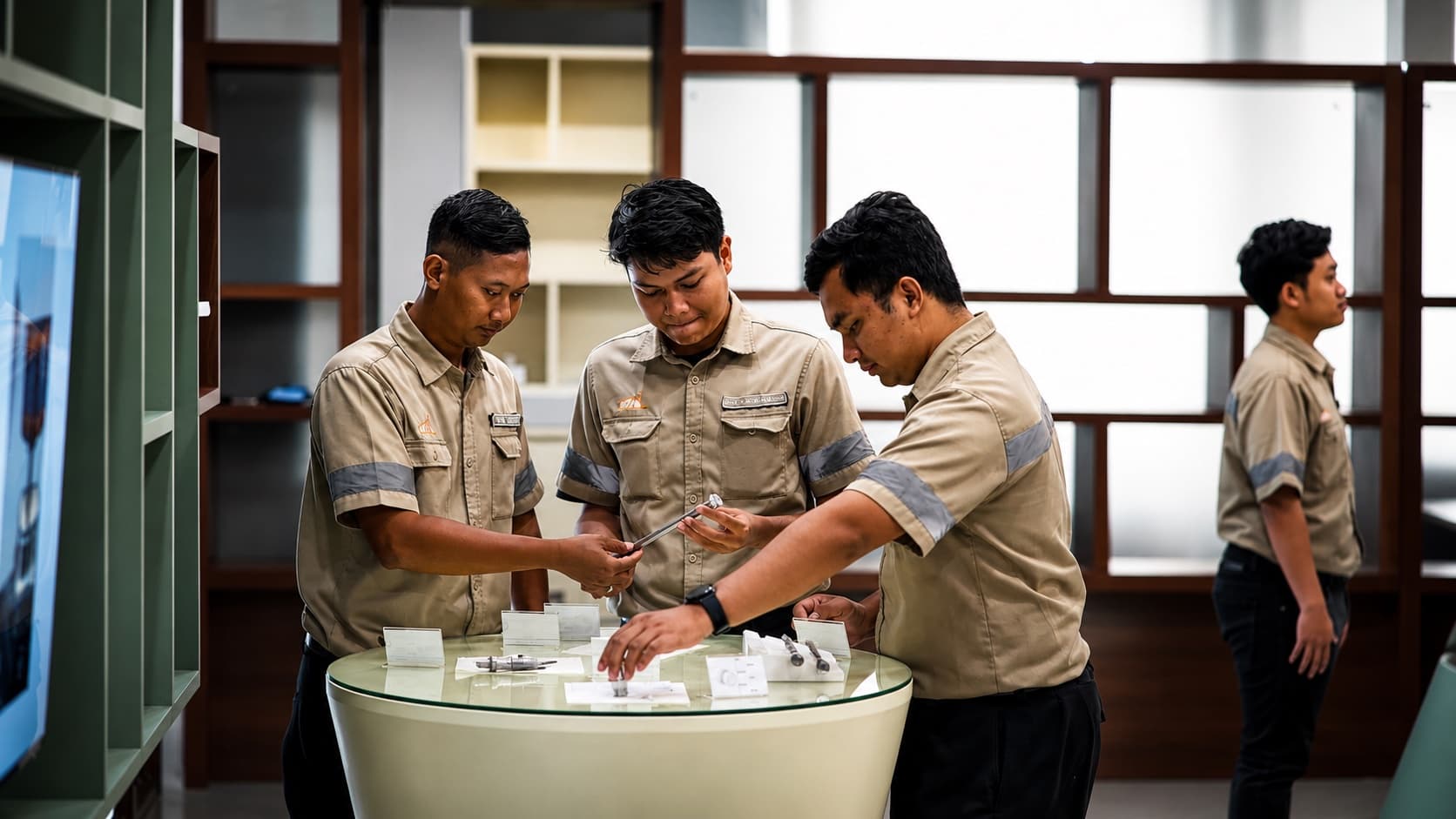 PT Multi Arta Lestari engineers inspecting machined components together